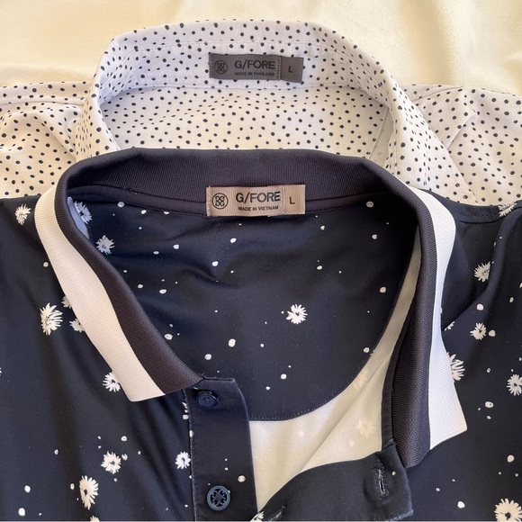 G/FORE | Shirts | Gfore Bundle Of 2 Mens Black And White Floral Polo ...